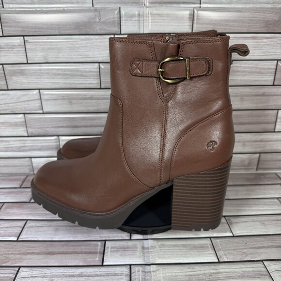 Naturalizer Women's Brown Leather Waterproof Wilde Bootie Shoe Size 10-NEW - Picture 3 of 7